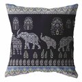 Homeroots 20 in. Ornate Elephant Indoor & Outdoor Throw Pillow Dark Purple 412273